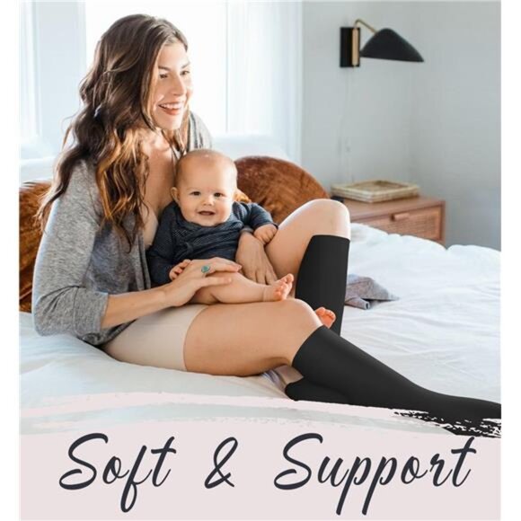 4 Pairs Compression Socks for Women and Men -Best Support for Running, Nursing - Picture 3 of 8